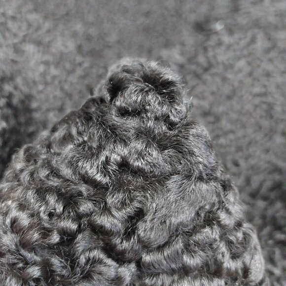 Vintage Malesi Furs Women's Black Luxury Curly Lamb Fur Coat Brown Mink Collar L - Picture 15 of 15